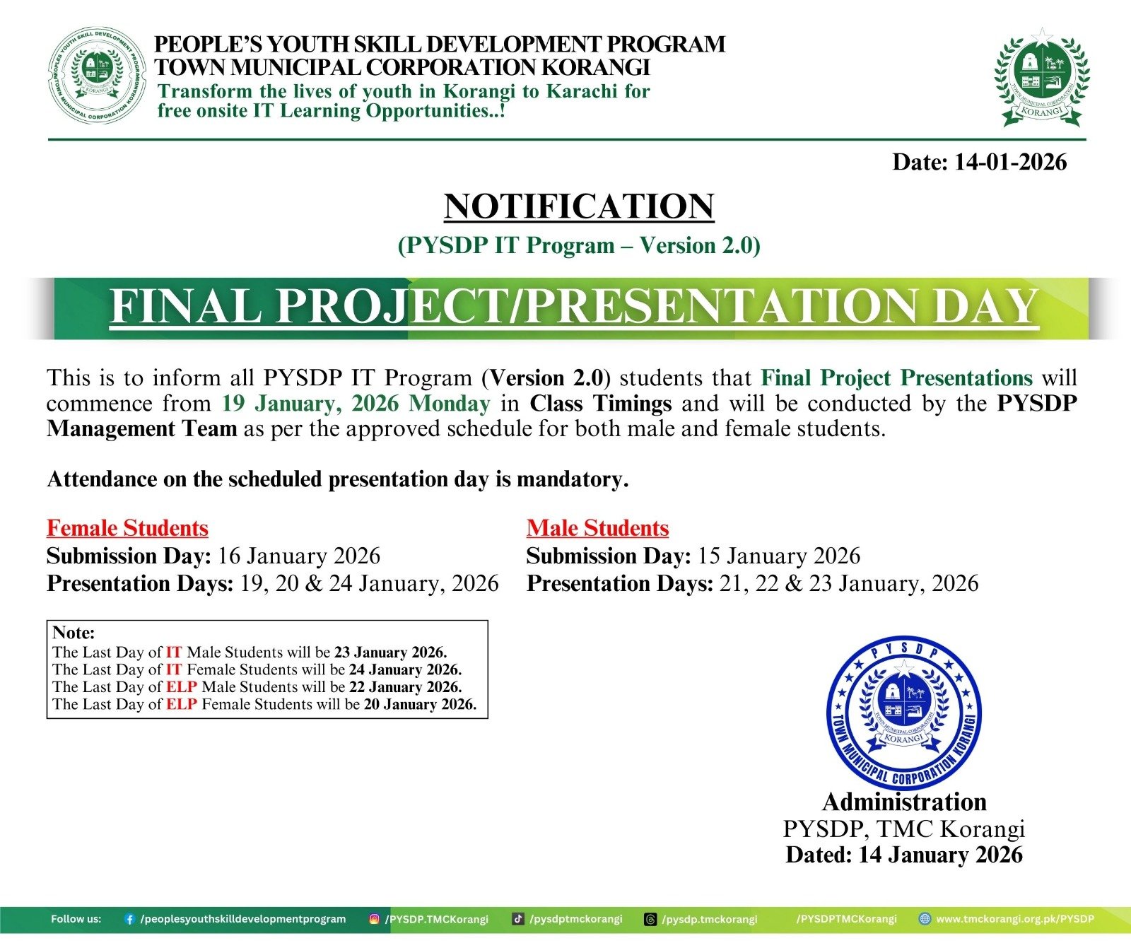 FINAL PROJECT / PRESENTATION DAY